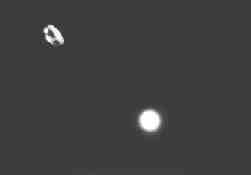 My flash photo of the two-plate UFO whizzing past the moon